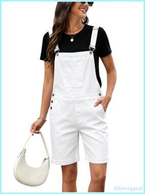 Womens Overalls Shorts Bib Jean Jumpsuit Denim Shortalls